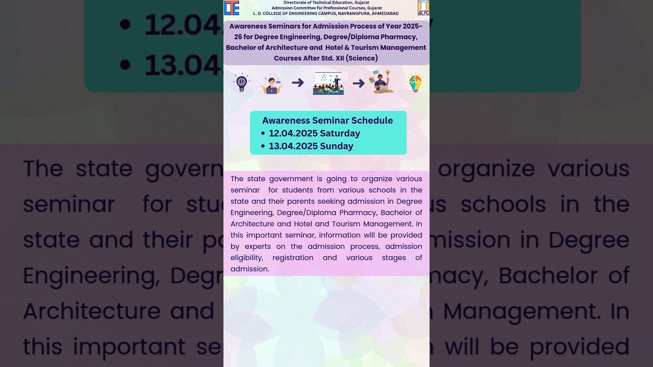 ACPC | Awareness Seminar Schedule for 12.04.2025 and 13.04.2025  