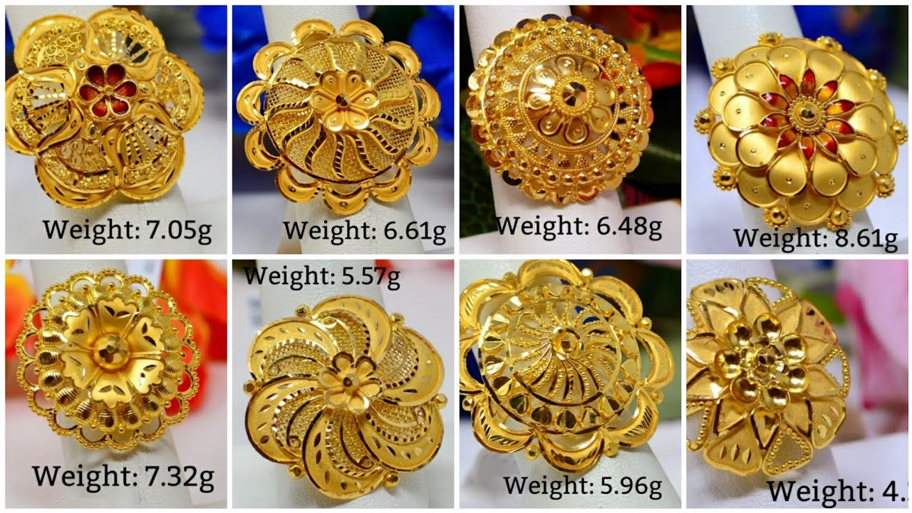 Gold Umbrella Rings Design 2022 | Light Weight Ladies Rings Design With  Price / Gold Rings For Girls - YouTube