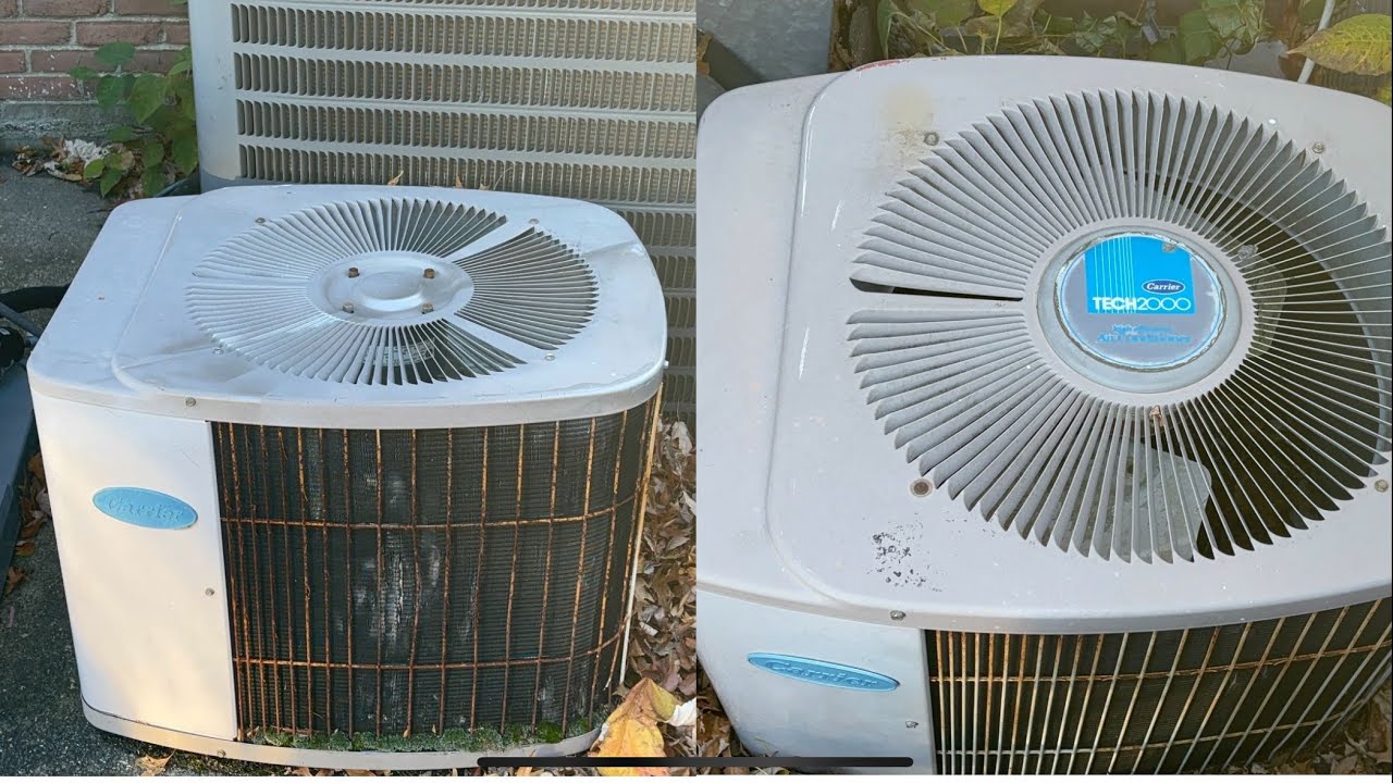 1990 & 1991 Carrier TECH2000 (38TH) air conditioners - YouTube