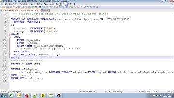 SIL_HINDI ORACLE FUNCTION WITH REF CURSOR