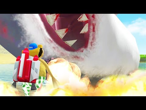 FLAMETHROWER vs GIANT SHARK - Amazing Frog - Part 100 | Pungence