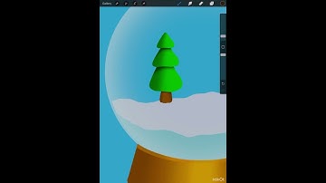 How to draw a Cute Snow Globe 🎨 with Procreate 🎨 #shorts