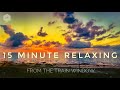 Relaxing Video 4K. Amazing Sunset From The Train Window, Israel.Calm Music For Sleeping, Meditation.