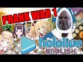 [Hololive EN] Prank War 1 - A tennis ball, boing-boings, and a whole lot of chickens.