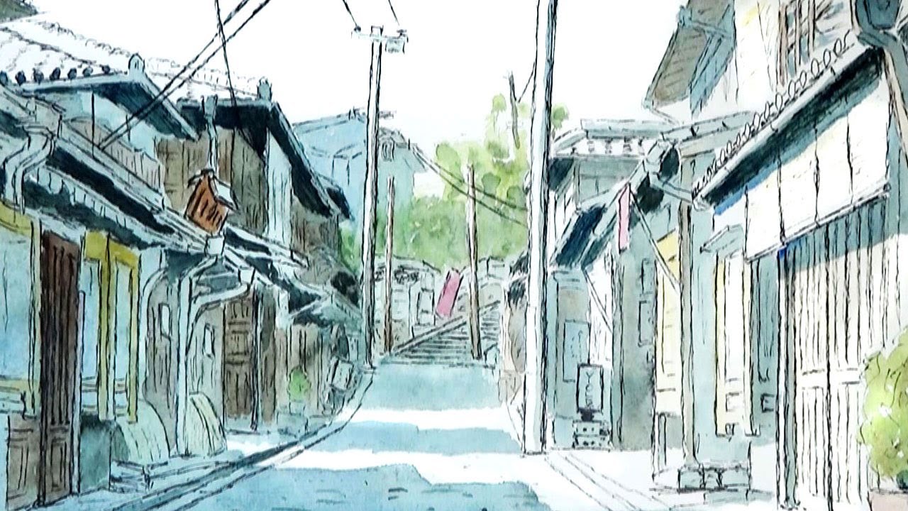 京都 二年坂の朝 透明水彩風景画 Ninenzaka Gion Kyoto Japan Watercolor Youtube