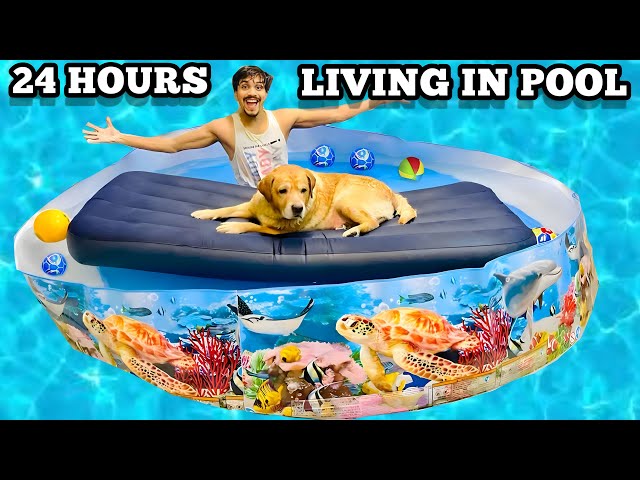 LIVING IN POOL FOR 24 HOURS CHALLENGE WITH LEO | Anant Rastogi class=