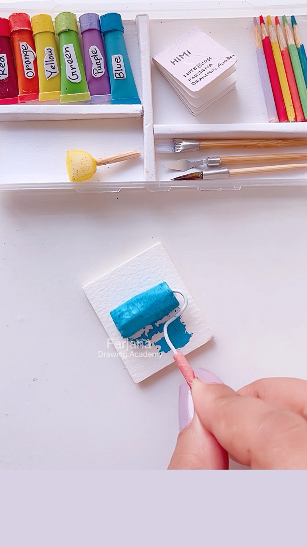 Painting with handmade miniature painting set #art #painting #shorts