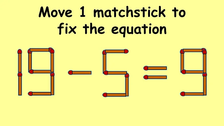 19-5=9 Turn this wrong equation into correct | Match stick puzzle #204 | Puzzles with Answer