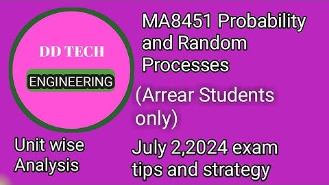 MA8451Probability and Random Processes Exam tips and strategies #prp