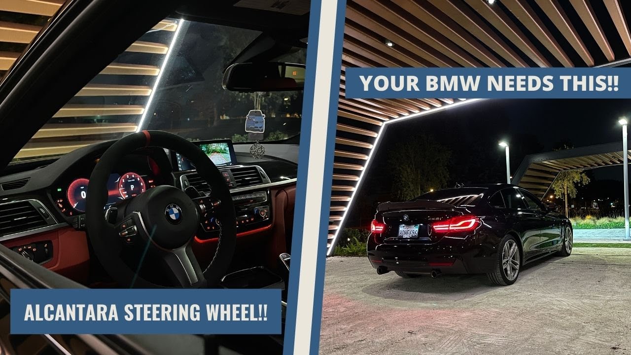 CUSTOM ALCANTARA STEERING WHEEL ON MY BMW F36 440I * SUPER CHEAP *