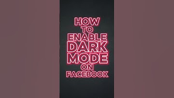 How to Enable Dark Mode on Facebook #facebookdarkmode