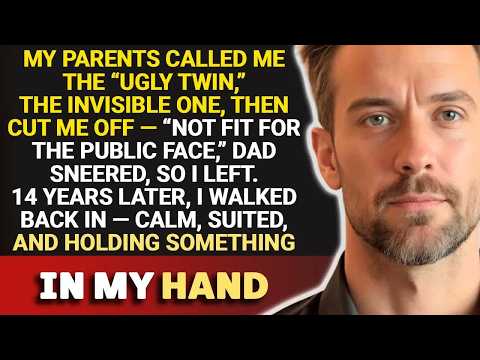 My parents called me the “ugly twin,” the invisible one, then cut me off—14 years later, I cam