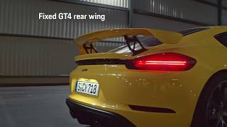 The new Porsche 718 Cayman GT4. Product highlights.