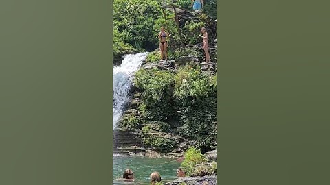 Diving to explore beautiful waterfalls #travel #waterfall