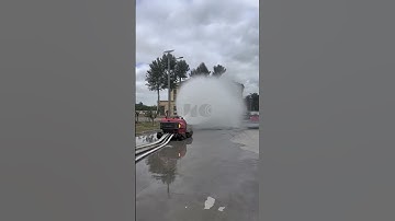 Demonstration of a four-wheel drive all-terrain firefighting robot #firefightingrobot