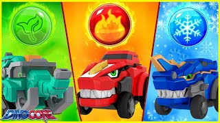 Dinocore Cartoon | Super Car Element Earth Water Fire | The Good Dinosaur | Kids Movies 2024