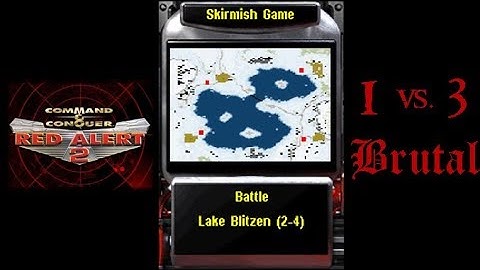Red Alert 2: 1v3 Brutal AI [Lake Blitzen] / France Superweapons