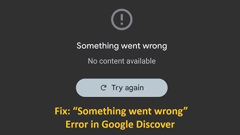 Something Went Wrong Couldn