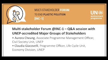 Multi-stakeholder Forum @INC-1 – Q&A session with UNEP accredited Major Groups of Stakeholders