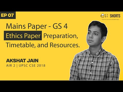 UPSC Mains Paper GS 4 - Ethics Paper Preparation, Timetable u0026 Resources