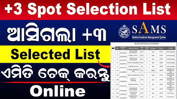 How To Check +3 Spot Selection List | College Spot Selection List Check Online | Plus 3 Spot 2025