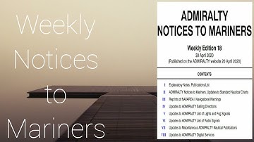 Weekly Notices to Mariners, WNM,   Oral Question