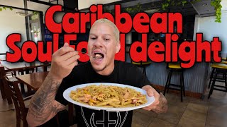 The best Salmon Rasta Pasta at Caribbean Soul Food Delight in Mt Vernon, NY