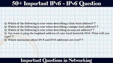 MCQ Questions IPv6 - IPv6 with Answers