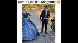 Damat Çiçekleri Karıştırmış😅 #kalbinesaklabeni#duygusalvideolar#askvideolari #damat #gelin #sahorts