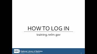 How to log in to training.nnlm.gov