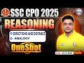 SSC CPO Reasoning 2025 | SSC Reasoning Directions and distance, Analogy One Shot | Shobhit Sir