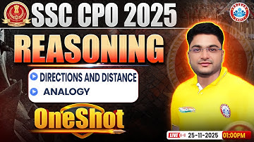 SSC CPO Reasoning 2025 | SSC Reasoning Directions and distance, Analogy One Shot | Shobhit Sir