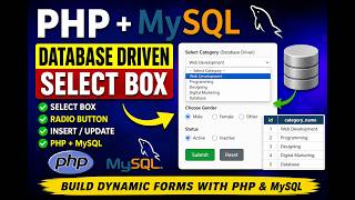 Dynamic Form 1 How to Populate Select Box & Radio Button / Checkbox from Database (Beginner to Pro)