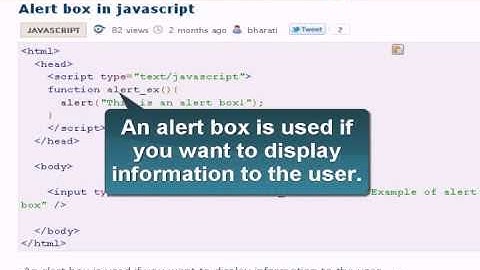 Javascript Tutorial. Alert box in javascript