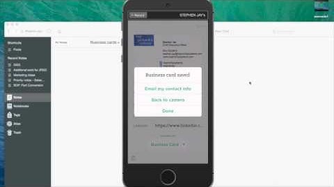 Evernote - business card scanning
