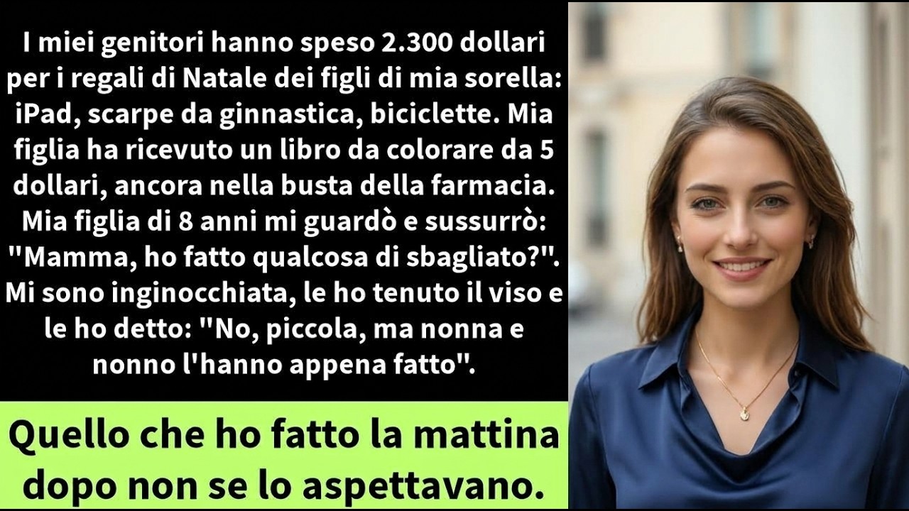 Quella vigilia di Natale, mentre i figli di mia sorella strappavano iPad e biciclette personalizzate da migliaia di dollari, mia figlia di otto anni era seduta sul tappeto con in mano un sacchetto...