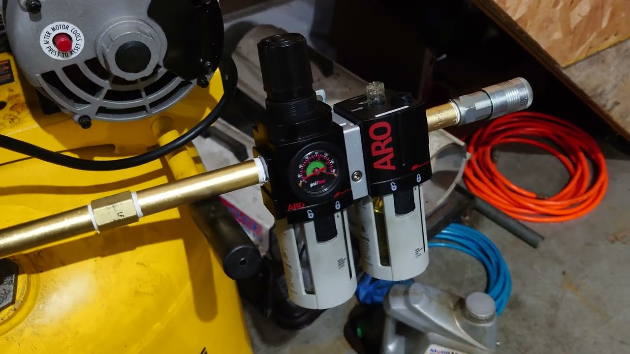 3/4 NPT SUPER DUTY Compressed Air In Line Filter Regulator Lubricator Oiler Combo Metal Bowl 5 Micron Element Adjustable From 7 To 175 Psi Auto Drain