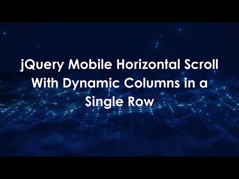 jQuery Mobile Horizontal Scroll With Dynamic Columns in a Single Row