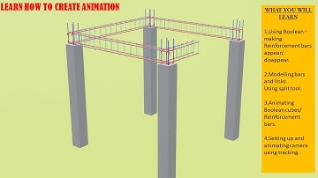 Construction Animation Tutorial in Blender 3.4(reinforcement bars-boolean, camera animation)