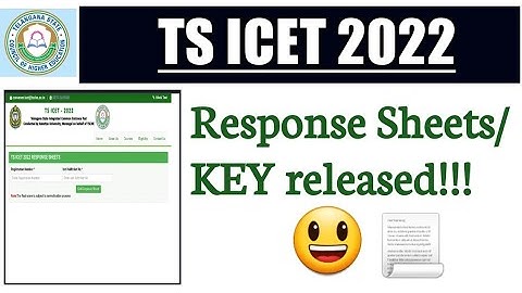 TS ICET 2022 Response sheets/Key||ICET Key||TS ICET 2022.