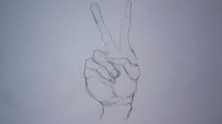 Как легко нарисовать жест победа карандашом | How to easily draw a victory gesture with a pencil