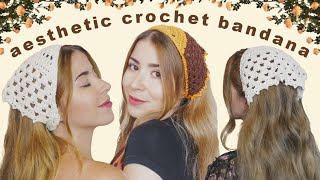 aesthetic crochet bandana ~ beginner friendly tutorial anyone can do!