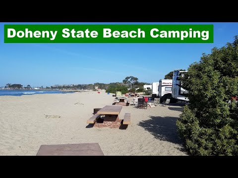 Video: Doheny State Beach Camping - Oceanfront hauv Dana Point CA