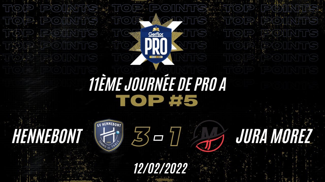 TOP #5 POINTS - Hennebont VS Jura Morez - Pro A Tennis de Table - 11/02/2022