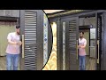 Amazing Louver Wooden Door|How To Make Blinds| Installation |woodend Craft