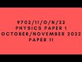 As level physics 9702 paper 1  octobernovember 2022  paper 11  970211on22  solved