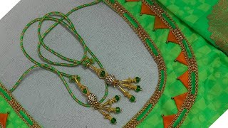 Paithani saree blouse back neck design  / Very stylish blouse neck cutting and stitching method