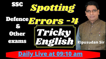 Spotting Errors Set-04 | Best way to learn Error Detection and Correction | Banking| SSC | Defence