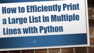How to Efficiently Print a Large List in Multiple Lines with Python