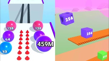 Ball Merge Run 2048 Vs Happy Cubes 2048| Android ios gameplay